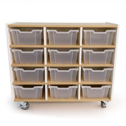 Whitney Brothers elevatED™ 12 Tray Mobile Storage Cabinet 42.5"W x 18"D x 37.25"H (WHT-WB1932)