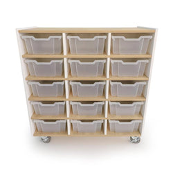 Whitney Brothers elevatED™ 15 Tray Mobile Storage Cabinet 42.5"W x 18"D x 45"H (WHT-WB1935)