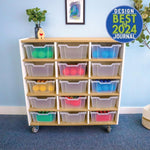 Whitney Brothers elevatED™ 15 Tray Mobile Storage Cabinet 42.5