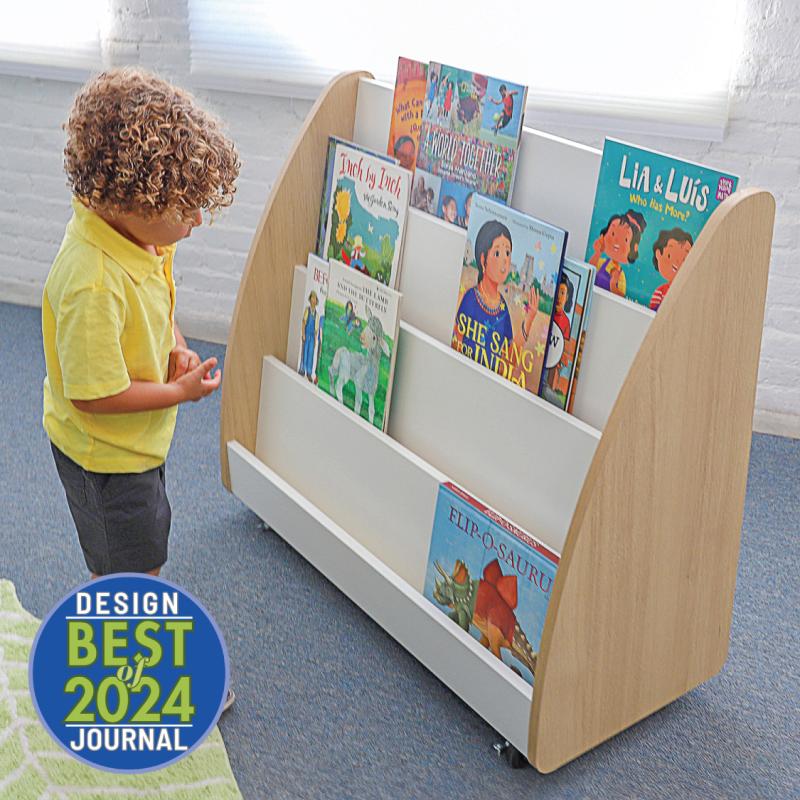Whitney Brothers elevatED™ Mobile Book Display 31"W x 15"D x 30"H (WHT - WB1936) - SchoolOutlet