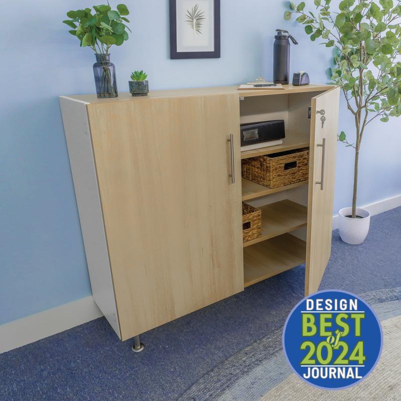 Whitney Brothers elevatED™ Lockable Wall Cabinet 50"W x 15.75"D x 43"H (WHT - WB1950) - SchoolOutlet