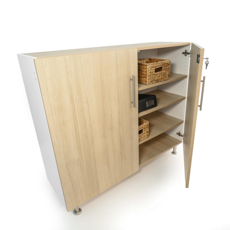 Whitney Brothers elevatED™ Lockable Wall Cabinet 50"W x 15.75"D x 43"H (WHT - WB1950) - SchoolOutlet