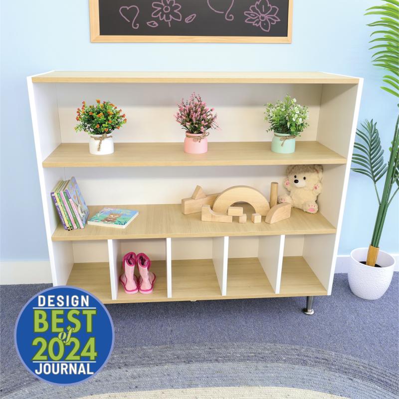 Whitney Brothers elevatED™ Cubby and Shelf Cabinet 50"W x 15"D x 43"H (WHT - WB1952) - SchoolOutlet