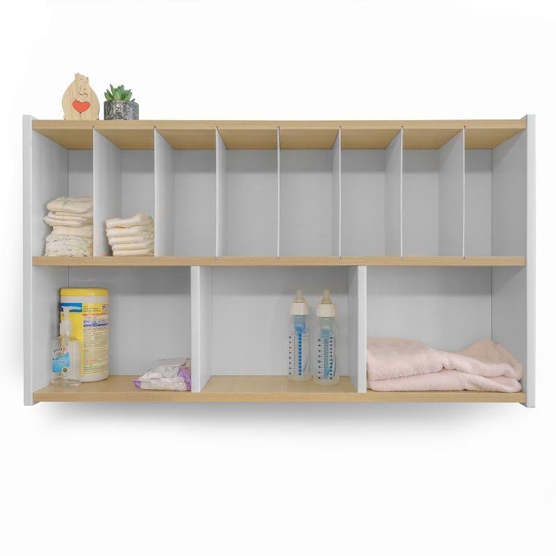 Whitney Brothers elevatED™ Wall Mount Diaper Supplies Organizer 42.5"W x 9.75"D x 24"H (WHT - WB1964) - SchoolOutlet