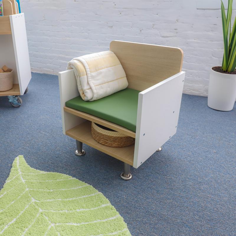 Whitney Brothers elevatED™ Arm Chair with Under - Seat Storage 18.5"W x 16.25"D x 24"H (WHT - WB1971) - SchoolOutlet