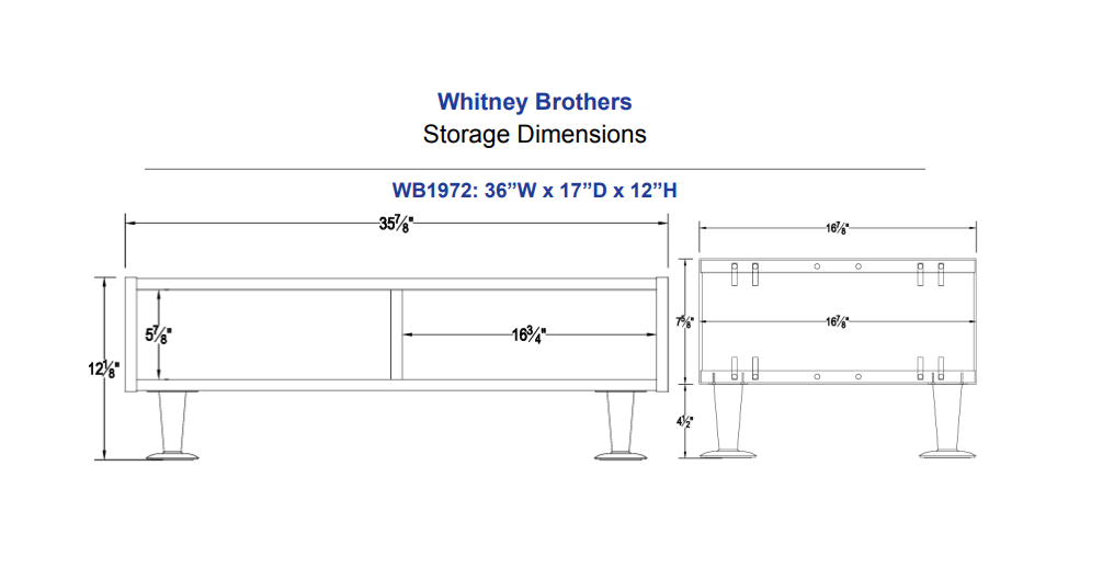 Whitney Brothers elevatED™ Community Table 36"W x 17"D x 12"H (WHT - WB1972) - SchoolOutlet