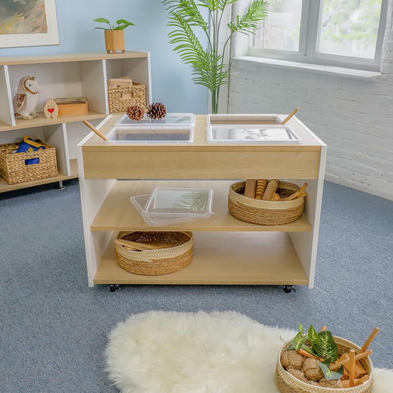 Whitney Brothers elevatED™ Mobile Sensory Table 34"W x 24.5"D x 24"H (WHT - WB1975) - SchoolOutlet