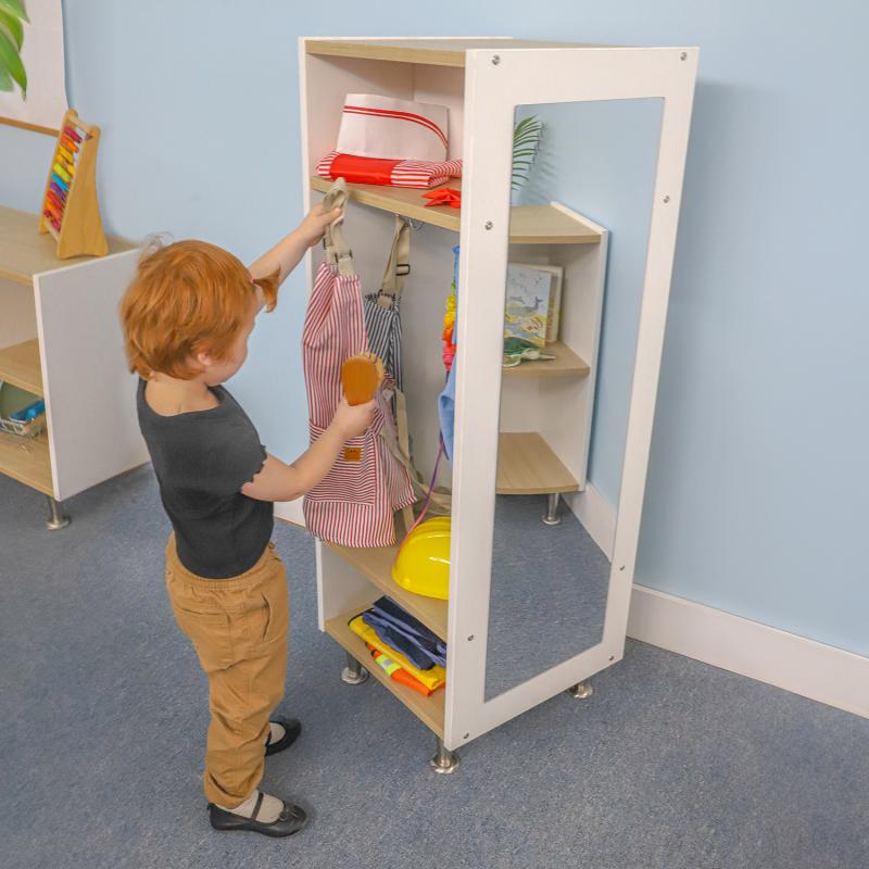 Whitney Brothers elevatED™ Dress Up Station 18"W x 18"D x 50.5"H (WHT - WB1985) - SchoolOutlet