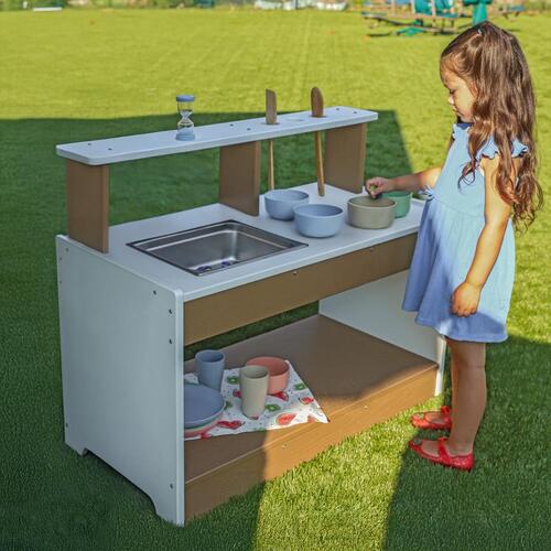 Whitney Brothers outdoorED™ Mud Kitchen 36"W x 18"D x 30"H (WHT - WB2722) - SchoolOutlet