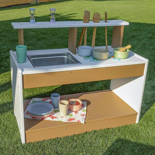 Whitney Brothers outdoorED™ Mud Kitchen 36"W x 18"D x 30"H (WHT - WB2722) - SchoolOutlet