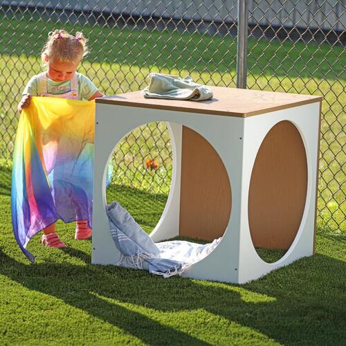 Whitney Brothers outdoorED™ Play House Cube 27"W x 26.5"D x 27.25"H (WHT - WB2726) - SchoolOutlet