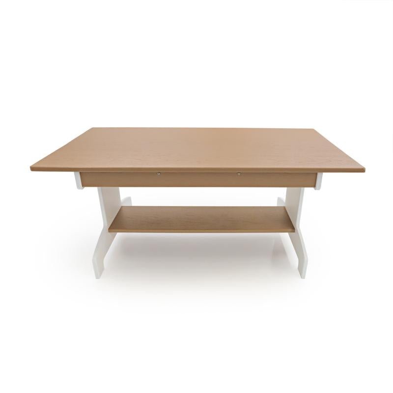 Whitney Brothers outdoorED™ Table and Two Bench Set 47.5"W x 41.25"D x 19.75"H (WHT - WB2910) - SchoolOutlet