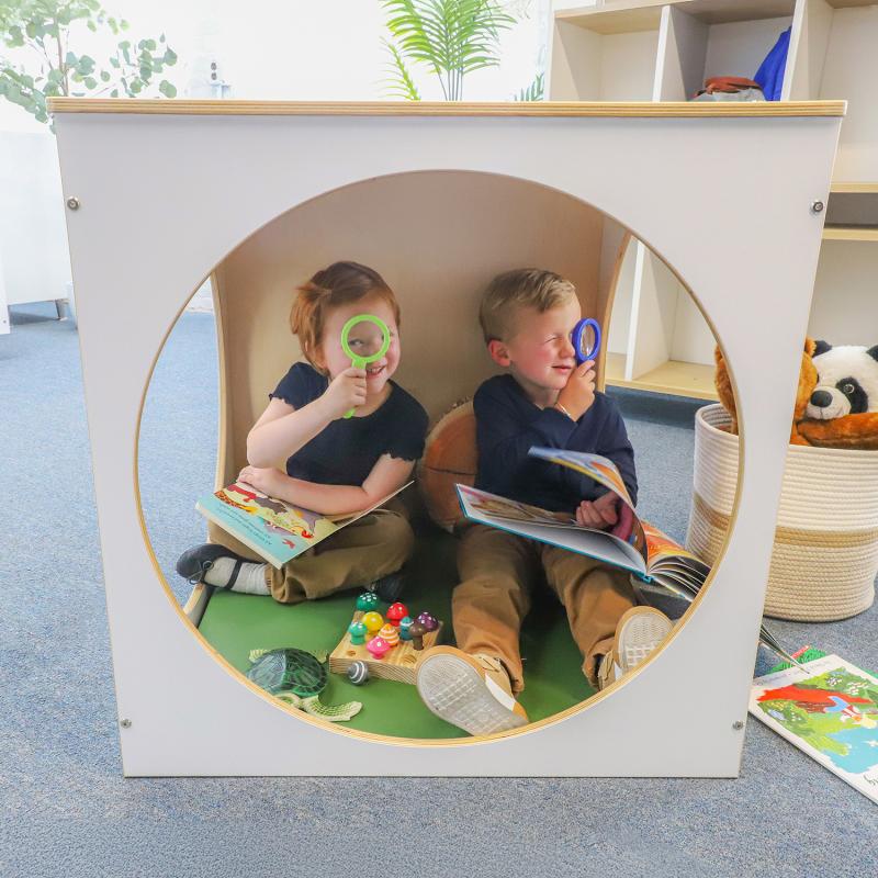 Whitney Brothers elevatED Play House Cube with Floor Mat Set 29"W x 30.5"D x 29"H (WHT - WB2920) - SchoolOutlet
