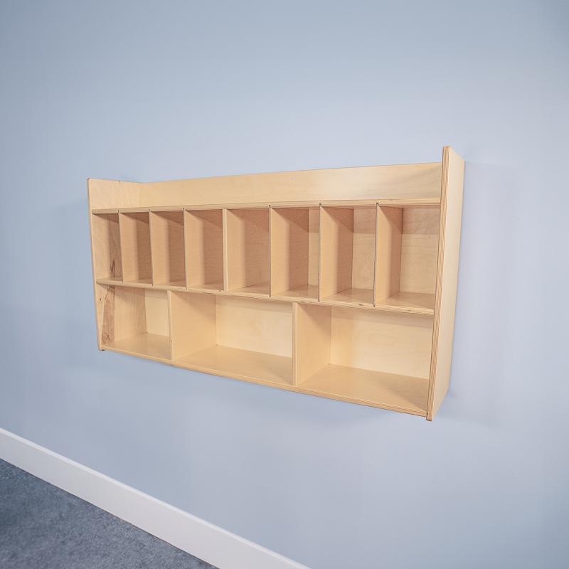 Whitney Brothers Wall Mounted Eight Cubby Cabinet 46.75"W x 10"D x 24.75"H (WHT - WB4848) - SchoolOutlet