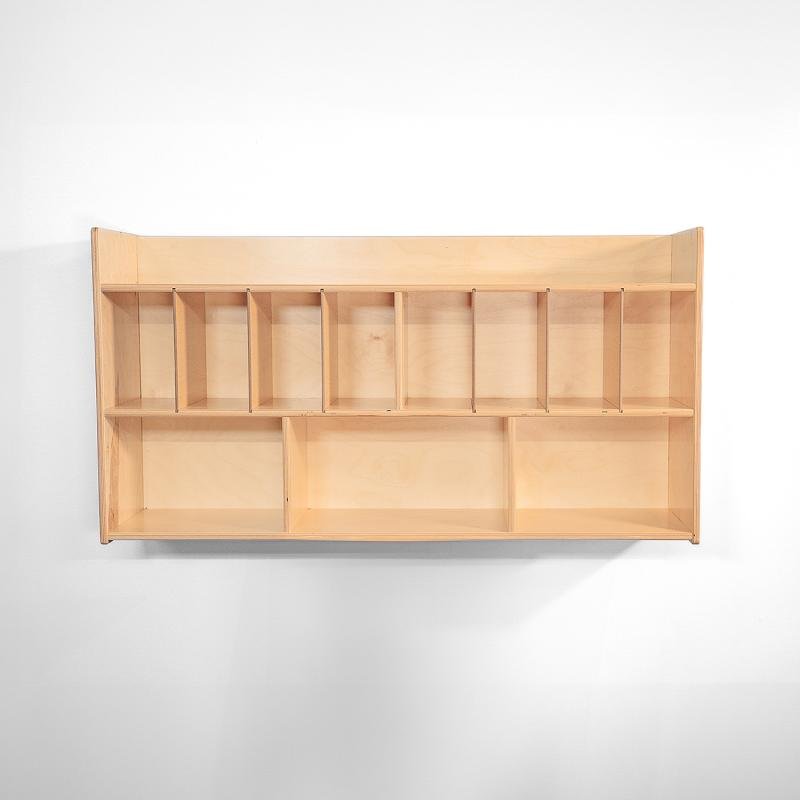 Whitney Brothers Wall Mounted Eight Cubby Cabinet 46.75"W x 10"D x 24.75"H (WHT - WB4848) - SchoolOutlet