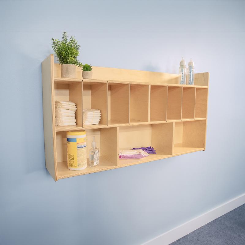 Whitney Brothers Wall Mounted Eight Cubby Cabinet 46.75"W x 10"D x 24.75"H (WHT - WB4848) - SchoolOutlet