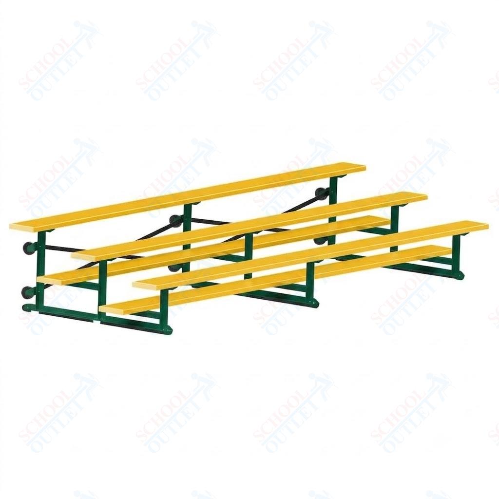 Jaypro Sports Bleacher - 3 Row - Tip & Roll, Single Foot Plank, Powder Coated - 15' L (BLCH-3TRGPC)