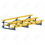 Jaypro Sports Bleacher - 3 Row - Tip & Roll, Single Foot Plank, Powder Coated - 15' L (BLCH-3TRGPC)