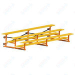 Jaypro Sports Bleacher - 3 Row - Tip & Roll, Single Foot Plank, Powder Coated - 15' L (BLCH-3TRGPC)