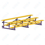 Jaypro Sports Bleacher - 3 Row - Tip & Roll, Single Foot Plank, Powder Coated - 15' L (BLCH-3TRGPC)