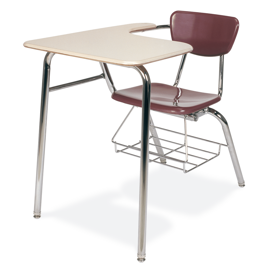 Virco 3400LABRM - Combo Desk with 18" Hard Plastic Seat, 18" x  21" x 30" Hard Plastic Top with Arm support, bookrack (Virco 3400LABRM)
