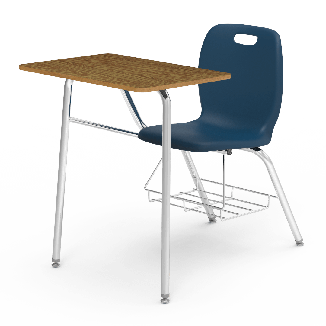 dark blue chair desk combo