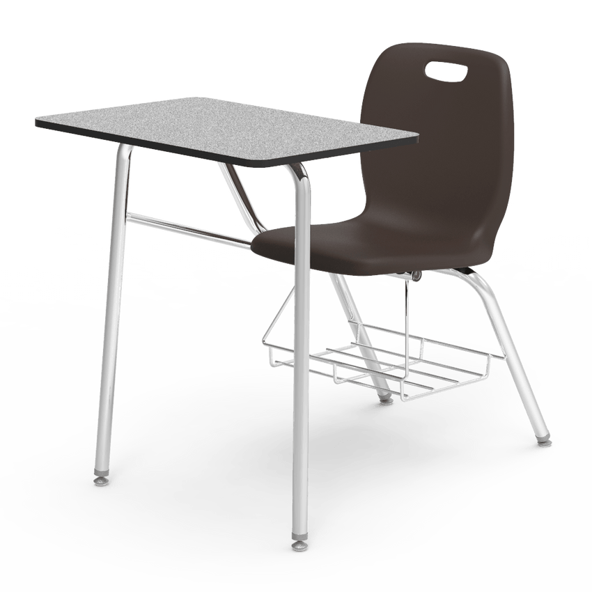 brown chair grey desk