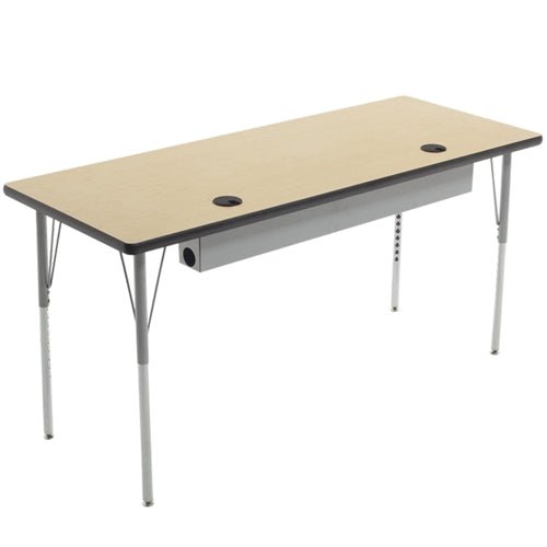 AmTab Computer and Technology Table - Activity Legs - Grommet Hole - Wire Management - 30"W x 96"L (AmTab AMT-A308DW) - SchoolOutlet