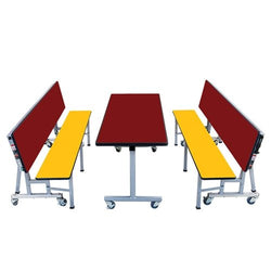 AmTab Mobile Convertible Bench with Table - Package - 90"W x 48"L x 38"H  (AMT-ACBP304)