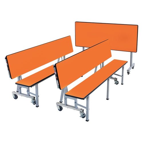 AmTab Mobile Convertible Bench with Table - Package - 86"W x 60"L x 38"H (AMT-ACBP305) - SchoolOutlet