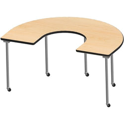 AmTab Wheelchair Accessible - Managed Care - Feeder Activity Table - Horseshoe - Casters - 48"W x 72"L x 32"H  (AmTab AMT-AS6000C)