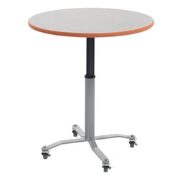 AmTab Mobile E-Z Tilt Caf Table - Round - 24" Round x Adjustable 30"H to 42"H (AmTab AMT-CBR24)