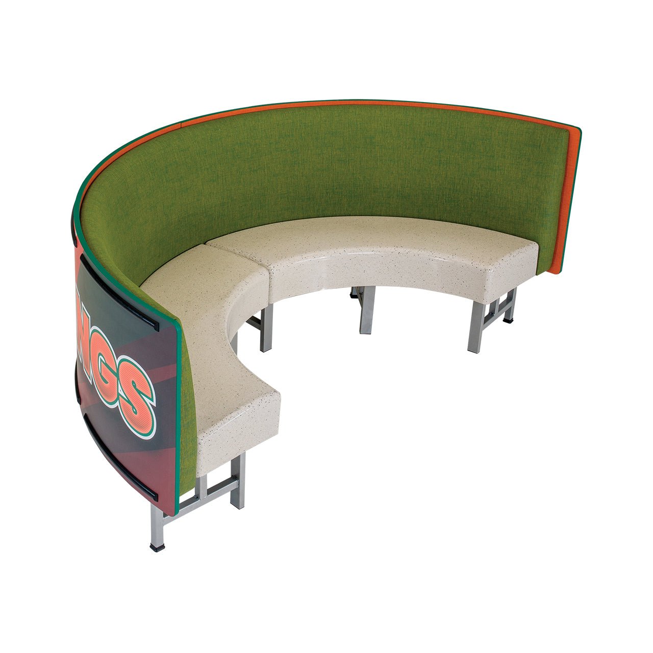 AmTab Mobile Booth Seating - Half Circle - 24"W x 48"L (AMT-HMBS244) - SchoolOutlet
