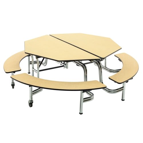 AmTab AMT-MBOC604 Mobile Bench Table - Octagon - 60