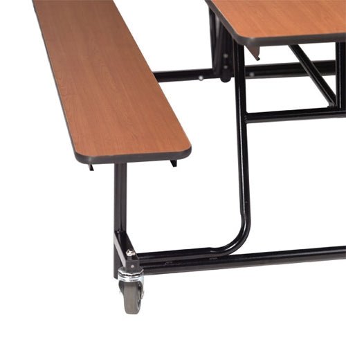 AmTab Mobile Bench Cafeteria Table - 30"W x 8' 1"L (AmTab AMT-MBT08) - SchoolOutlet