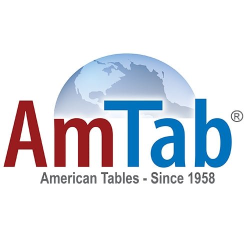 AmTab Mobile Stool Table - Rectangle - 30"W x 8'1"L - 8 Stools (AmTab AMT-MST88) - SchoolOutlet