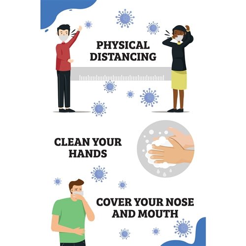 AmTab Physical Distancing Graphics Kits: Wall Graphics, Floor Graphics & Window Clings - Pack of 20 - SchoolOutlet