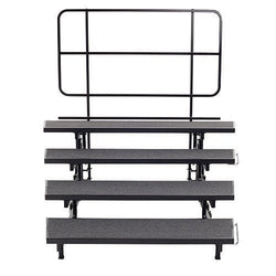 AmTab Mobile E-Z Riser - 4 Levels (8"H, 16"H, 24"H, 32"H) - 69"W x 78"L x 78"H  Black Metal Frame, Charcoal Carpet  (AMT-QUICK-PCR4-CHARCB)