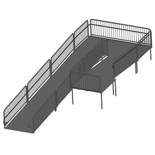 AmTab Stage Ramp - ADA Compliant - 32" Rise - Option 3 (AmTab AMT-RAMP32 - Option 3) - SchoolOutlet