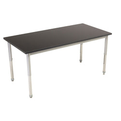 AmTab Science Lab Table - 24"W x 60"L x Adjustable Height 30" to 38" - Phenolic Resin Chem Res Top  (AMT-SCI245PR)