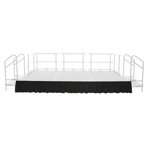 AmTab Stage and Riser Skirting - Shirred Pleat - 15" Skirting Height - Applicable for 16" Stage Height (AmTab AMT-SKRT16) - SchoolOutlet