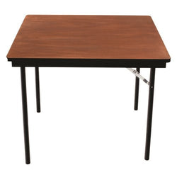 AmTab Folding Table - Plywood Stained and Sealed - Vinyl T-Molding Edge - Square - 30"W x 30"L x 29"H  (AmTab AMT-SQ30PM)