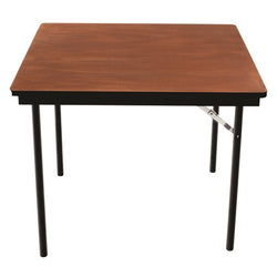 AmTab Folding Table - Plywood Stained and Sealed - Vinyl T-Molding Edge - Square - 36"W x 36"L x 29"H  (AmTab AMT-SQ36PM)