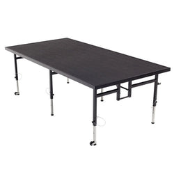 AmTab Adjustable Height Stage - Polypropylene Top - 36"W x 96"L x Adjustable 16" to 24"H  (AmTab AMT-STA3816P)