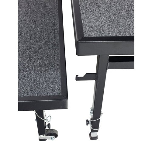 AmTab Adjustable Height Stage - Carpet Top - 36"W x 96"L x Adjustable 32" to 40"H (AmTab AMT-STA3832C) - SchoolOutlet