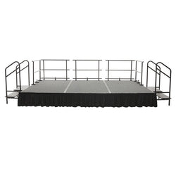 AmTab Adjustable Height Stage Set - Carpet Top - 8'W x 16'L x 1.5-2'H (96"W x 192"L x Adjustable 16" to 24"H)  (AmTab AMT-STAS081624C)