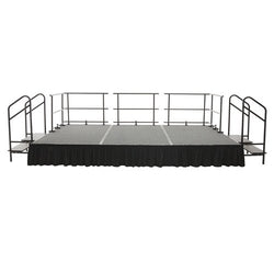 AmTab Adjustable Height Stage Set - Carpet Top - 12'W x 32'L x 1.5-2'H (144"W x 384"L x Adjustable 16" to 24"H)  (AmTab AMT-STAS123224C)