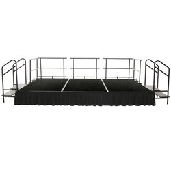 AmTab Adjustable Height Stage Set - Polypropylene Top - 16'W x 32'L x 1.5-2'H (192"W x 384"L x Adjustable 16" to 24"H)  (AmTab AMT-STAS163224P)