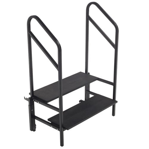 AmTab Two Steps with Handrails (8"H + 16"H Steps) - 36"W x 30"L x 55"H (AmTab AMT-STP2) - SchoolOutlet