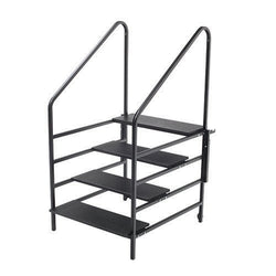 AmTab Four Steps with Handrails (8"H + 16"H + 24"H + 32"H Steps) - 36"W x 46"L x 63.5"H  (AMT-STP4)